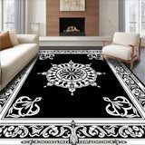 Retro Medallion Interlocking Motif with Stylized Scrollwork Accents(Black)