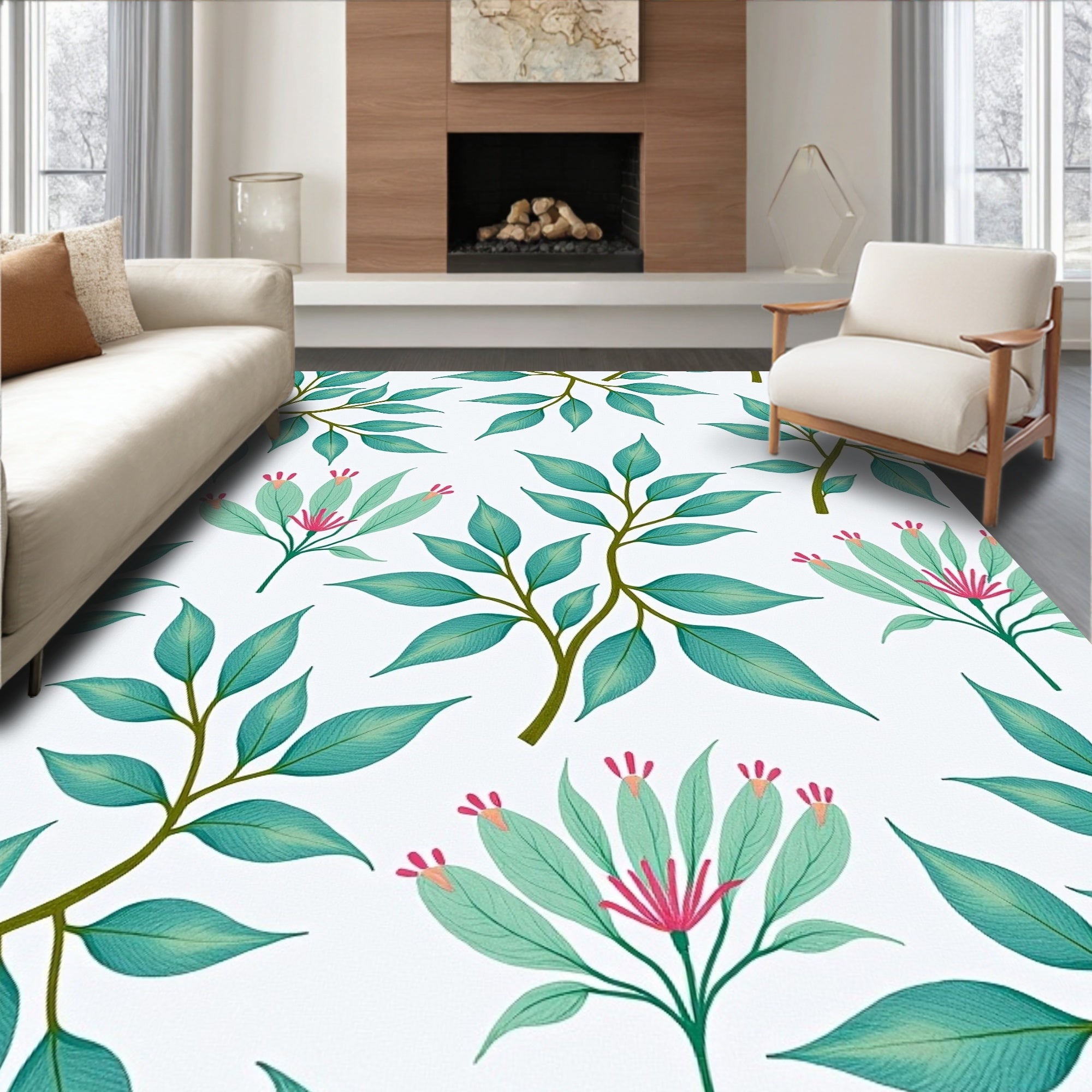 Elegant Verdant Bouquet Sophisticated Natural Artistry (Blue) - ODIKA