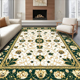 Elegant Floral Area with Green and Gold Accents for Classic Decor(Green)