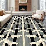 Elegant Black & Beige Geometric Area(Beige)