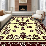 Medallion Tapestry Collection with Ornate Border Detailing(Beige)
