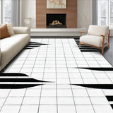 Contemporary Black And White Geometric Striped Design(Gray)