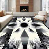 Geometric Black White Intricate Starburst Design(Black)