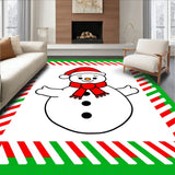 Winter Wonderland Snowman Design with Cane Border Accent(Green)