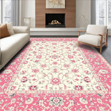 Elegant Staircase Runner with Floral Motifs(Red)