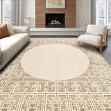 Beige Circle Hand Woven Design(Beige)