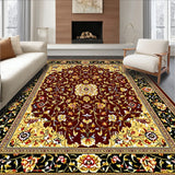 Classic Vintage Floral Area Featuring Burgundy and Mustard Accents(Red)
