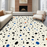 Speckled Paint Drop Contemporary Machine Wash Resistant Non Skid(Black)