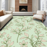 Ornate Boho Garden Vine Motif with Stylized Blooms (Green) - ODIKA