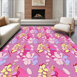 Modern Blossom Tapestry with Abstract Florals and Subtle Metallic Highlights(Pink)