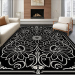 Moody Jungle Lotus and Mushroom Art Nouveau Flora (Black) - ODIKA