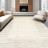 Abstract Lineage Beige Area Modern Tribal Inspired Cream(Beige)