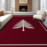 Elegant Yuletide Conifer Motif Surface Protective Barrier(Maroon)