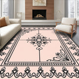 Boho Lattice Featuring Stylized Florals and Delicate Line Detailing(Pink)