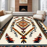 Ultra Soft Area Rug, Non Slip, Stain Resistant, Washable Area Rugs for Living Room, Bedroom, Farmhouse Tribal Low Pile Living Room Carpet(Beige)