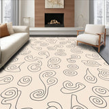 Modern Interlocking Dots and Swirl Composition with Subtle Contrast (Beige) - ODIKA
