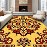 Vintage Inspired Floral Medallion with Interlocking Abstract Motifs(Yellow)