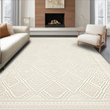 Herringbone Diamond Lattice Runner With Artisanal Weave(Beige)
