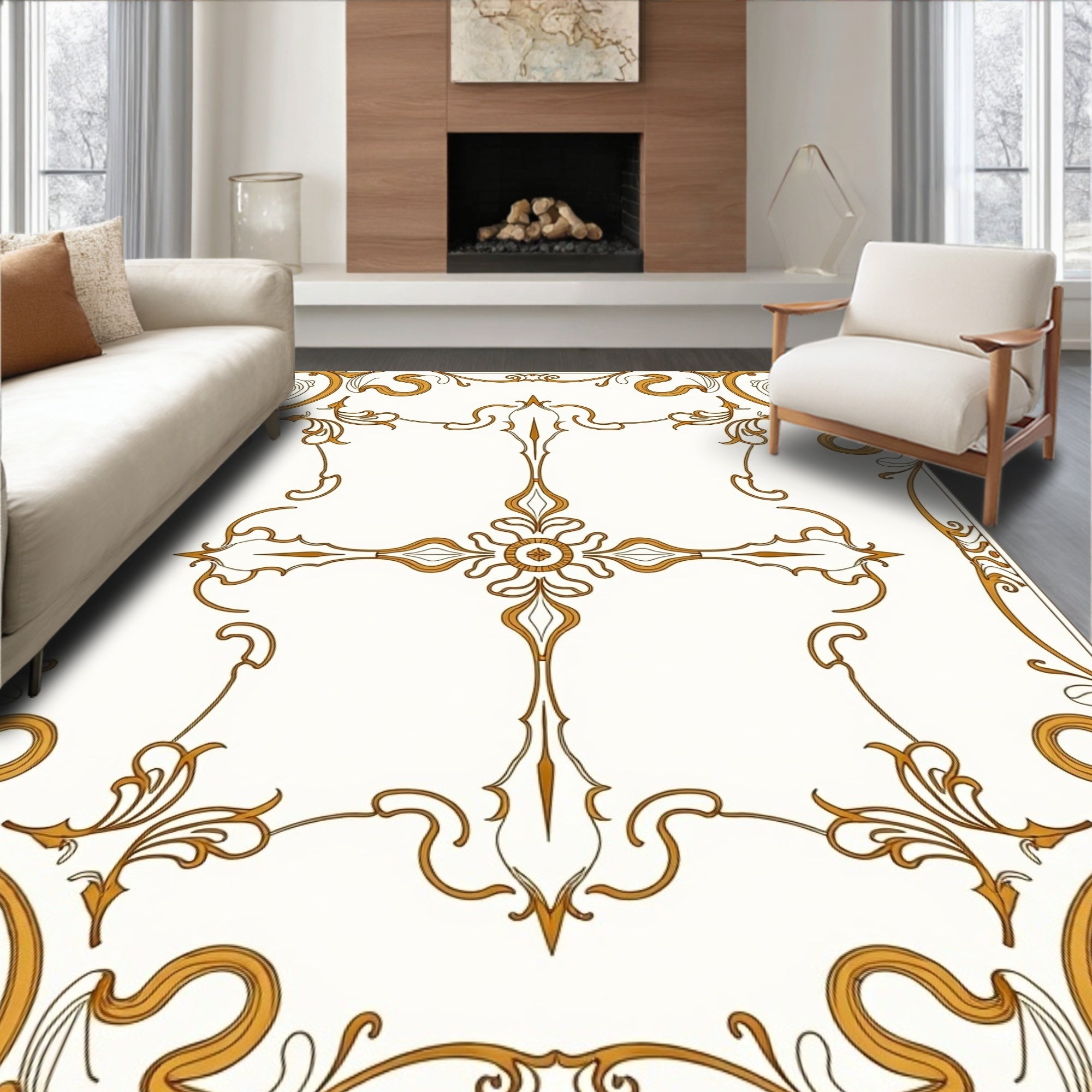 Luxurious Damask Scrollwork Botanical Heritage (Gold) - ODIKA