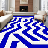 Modern Zigzag Pathway Artistic Asymmetrical Distinctive(Blue)