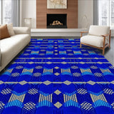 Ultra Soft Area Rug, Non Slip, Stain Resistant, Washable Area Rugs for Living Room, Bedroom, Modern Geometric Deep Royal Office Rug(Blue)
