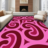 Abstract Swirl Design with Textured Wave Motifs(Pink)