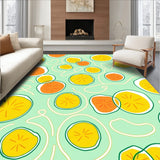 Modern Peach Citrus with Abstract Fruit Inspired Art (Green)