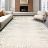 Contemporary Area Featuring Subtle Beige and Grey Abstract Spotted Motif(Beige)