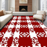 Buffalo Checkered Tartan with Nordic Snowflake Motifs(Red)