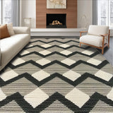 Ultra Soft Area Rug, Non Slip, Stain Resistant, Washable Area Rugs for Living Room, Bedroom, Checkered Geometric Pattern(Black)