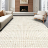 Earthy Neutral with Speckled Texture and Checkered Accents(Beige)