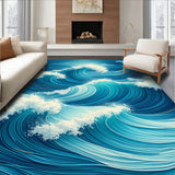 Low Profile Beach House Doormat(Blue)