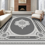 Medallion Symmetrical Ornate Baroque Inspired Luxe(Gray)