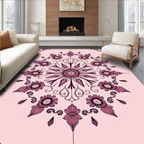 Vintage Rose Garden Medallion with Ornate Floral Motifs (Pink)