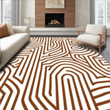 Abstract Wavy Striped Contour Maze(Brown)