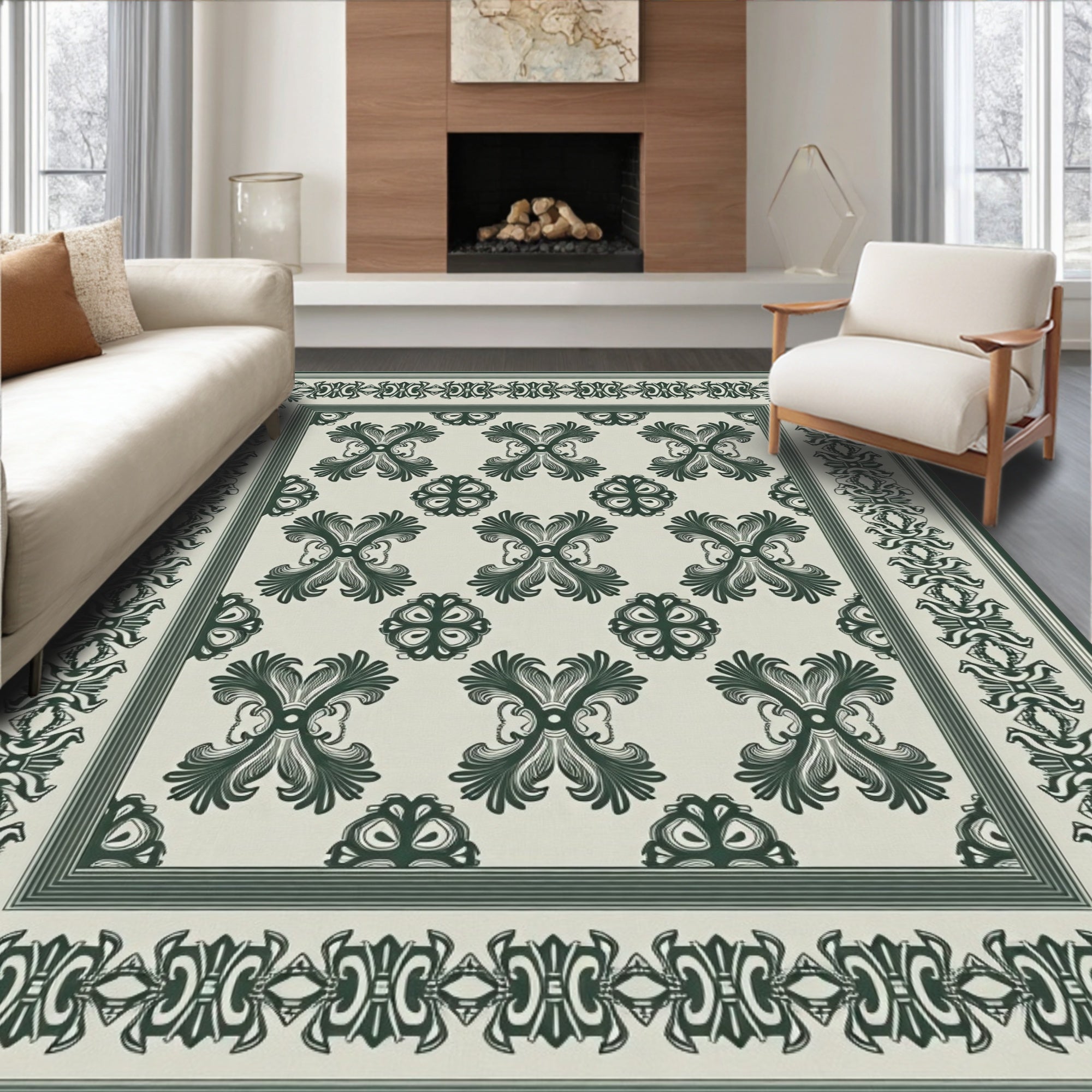 Venetian Brocade Majesty Worn Enchantment Dignified Adornment (Ivory) - ODIKA