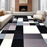 Ultra Soft Area Rug, Non Slip, Stain Resistant, Washable Area Rugs for Living Room, Bedroom, Stylish Minimalist Bedroom High Traffic Wool Carpet(Black)