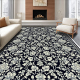 Ultra Soft Area Rug, Non Slip, Stain Resistant, Washable Area Rugs for Living Room, Bedroom, Reversible Plastic Straw(Black)