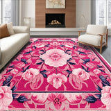 Ultra Soft Area Rug, Non Slip, Stain Resistant, Washable Area Rugs for Living Room, Bedroom, coquette floral bathroom(Pink)