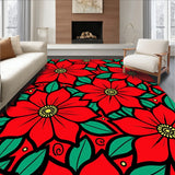 Poinsettia Bloom with Traditional Holiday Floral Design(Red)