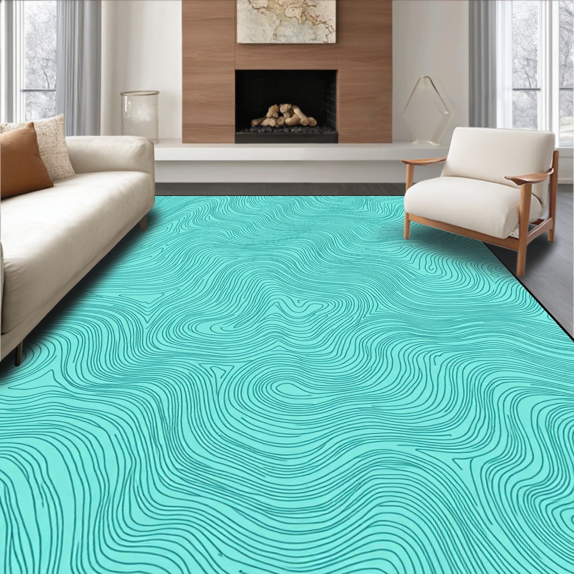 Wave Ripple Positano Mediterranean Elegant (Black) - ODIKA