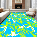 Tropical Palm Leaf with Interlocking and Starburst(Blue)