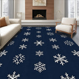 Elegant Frosty Crystal Holiday Entrance Seasonal Greeting(Blue)