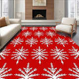 Snowflake Forest with Ornate Tree Motifs and Festive Accents(Red)