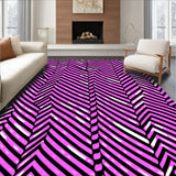 Abstract Chevron Interlocking Stripe Modern Art(Pink)