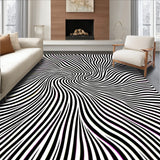 Op Art Wave Illusion with Interlocking Stripes(Black)