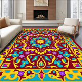 Botanical Medallion Tapestry with Ornate Scrollwork Design(Red)