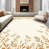 Easy Care Beige Brown Leaf Indoor(Beige)