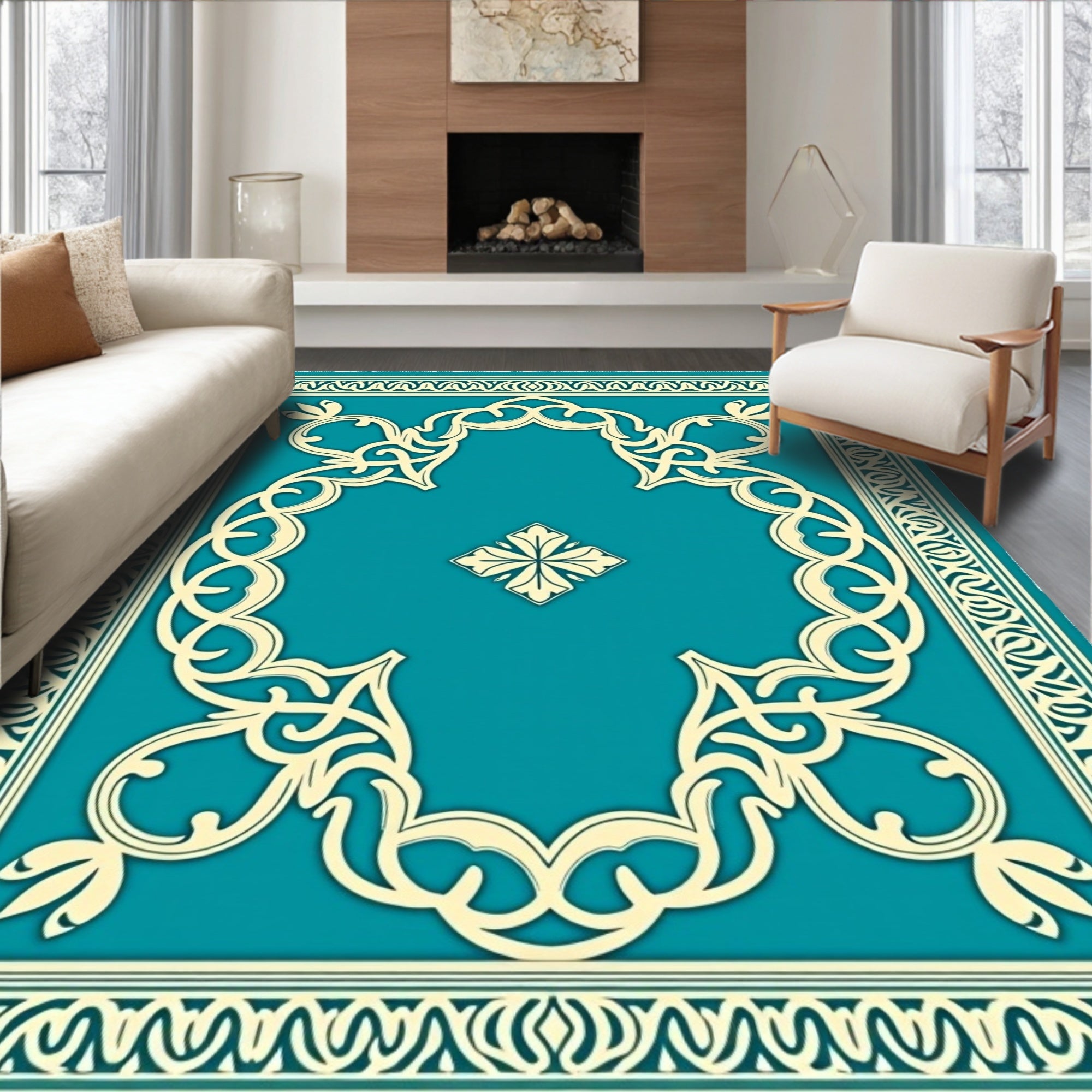 Sophisticated Swirl Framework With Defined Boundary (Ivory) - ODIKA