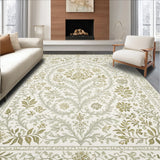 Ultra Soft Area Rug, Non Slip, Stain Resistant, Washable Area Rugs for Living Room, Bedroom, Vintage Floral Distressed Boho(Beige)
